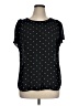CeCe 100% Polyester Polka Dots Black Short Sleeve Top Size XL - photo 1