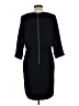 The Fold 100% Polyester Solid Black Casual Dress Size 12 - photo 2