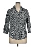 Lane Bryant Animal Print Black 3/4 Sleeve Button-Down Shirt Size 16 - photo 1