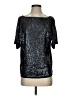 J.Crew 100% Viscose Metallic Silver Short Sleeve Top Size S - photo 1