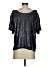 J.Crew 100% Viscose Metallic Silver Short Sleeve Top Size S - photo 2