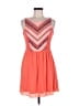 My Michelle 100% Polyester Chevron-herringbone Orange Casual Dress Size 7 - photo 1