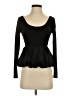 Mable Solid Black Long Sleeve Top Size S - photo 1