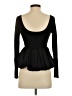 Mable Solid Black Long Sleeve Top Size S - photo 2