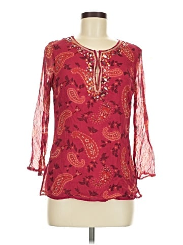 Unbranded 3/4 Sleeve Silk Top (view 1)