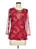 Unbranded 100% Silk Red 3/4 Sleeve Silk Top Size M (petite) - photo 1