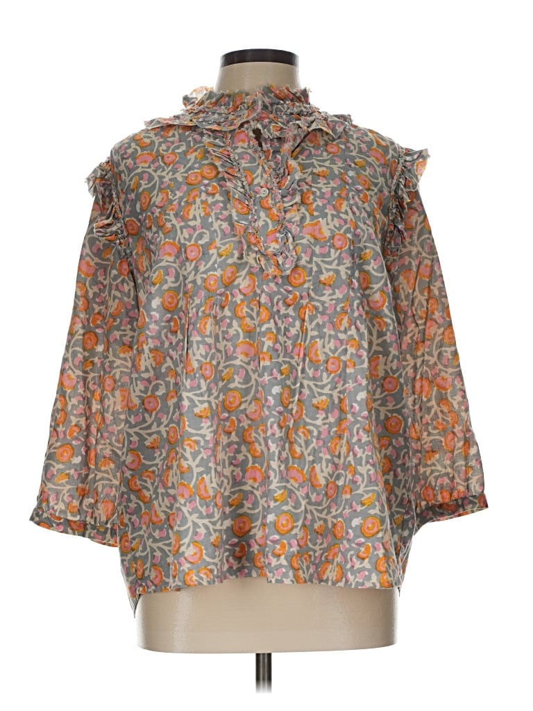 Pre-owned Ivy Jane 3/4 Sleeve Blouse In Orange