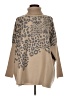 Joseph A. Animal Print Tan Turtleneck Sweater Size M - photo 1