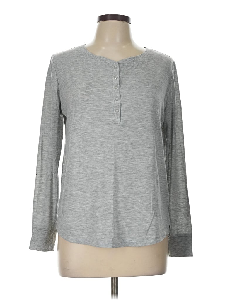Pre-owned Stars Above Long Sleeve Top Gray Crew Neck Tops