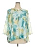 Alfred Dunner 100% Polyester Teal 3/4 Sleeve Blouse Size 2X - photo 1