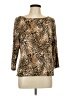 Rafaella Animal Print Gold 3/4 Sleeve Top Size L (petite) - photo 1