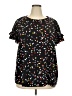 Lane Bryant 100% Polyester Black Short Sleeve Blouse Size 20 - photo 1