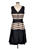 Taylor 100% Polyester Stripes Black Casual Dress Size 10 - photo 2