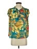 Rose + Olive 100% Polyester Teal Short Sleeve Blouse Size S - photo 1