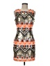 Esley 100% Polyester Graphic Orange Cocktail Dress Size M - photo 1