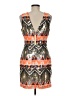 Esley 100% Polyester Graphic Orange Cocktail Dress Size M - photo 2