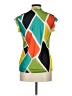Worthington 100% Polyester Color Block Green Short Sleeve Blouse Size M - photo 2