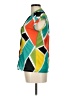 Worthington 100% Polyester Color Block Green Short Sleeve Blouse Size M - photo 5