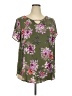 Torrid 100% Polyester Floral Green Short Sleeve Blouse Size 2X Plus (2) - photo 1