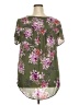 Torrid 100% Polyester Floral Green Short Sleeve Blouse Size 2X Plus (2) - photo 2