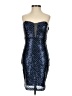 Trixxi 100% Polyester Metallic Blue Cocktail Dress Size 1 - photo 1