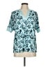 JM Collection Teal Short Sleeve Blouse Size M - photo 1