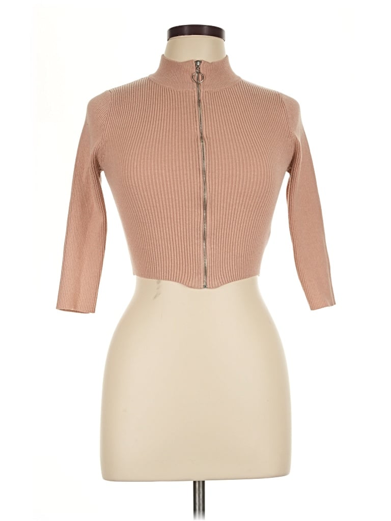 Pre-owned Forever 21 Cardigan Sweater In Tan