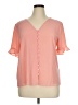 CeCe Pink Short Sleeve Blouse Size XL - photo 1