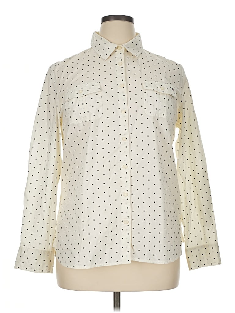 Pre-owned Tommy Hilfiger Long Sleeve Blouse In Ivory