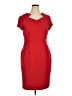 Connected Apparel Solid Red Cocktail Dress Size 14 - photo 1