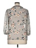 Lauren Conrad 100% Polyester Floral Polka Dots Gray 3/4 Sleeve Blouse Size XL - photo 2