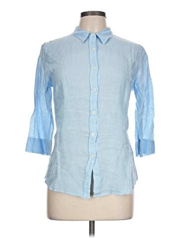 120% Lino 3/4 Sleeve Button-Down Shirt (view 1)