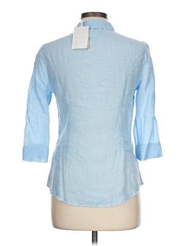 120% Lino 3/4 Sleeve Button-Down Shirt (view 2)