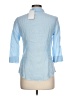 120% Lino Blue 3/4 Sleeve Button-Down Shirt Size EU 44 / US 14 - photo 2