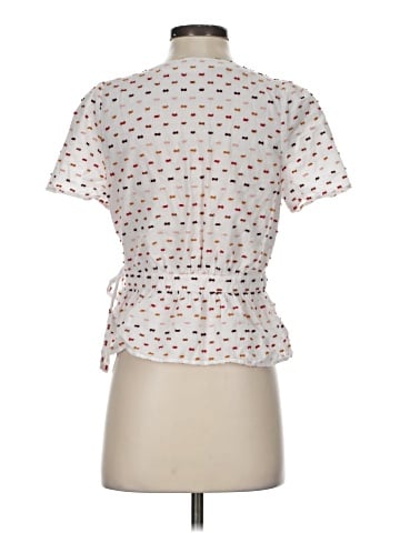 Madewell Ruffle-Hem Wrap Top in Clipdot (view 2)
