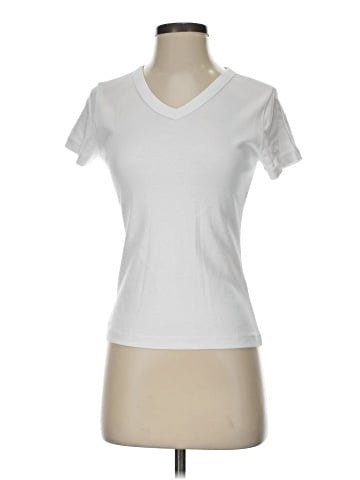 Madewell The '90s V-Neck Baby Tee in Compact Cotton (view 1)
