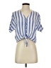 Rails Stripes Blue Short Sleeve Blouse Size XS - photo 1