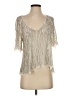 Parker 100% Viscose Silver 3/4 Sleeve Blouse Size XS - photo 1