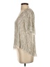 Parker 100% Viscose Silver 3/4 Sleeve Blouse Size XS - photo 5