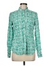Gap Print Green Long Sleeve Blouse Size M - photo 1