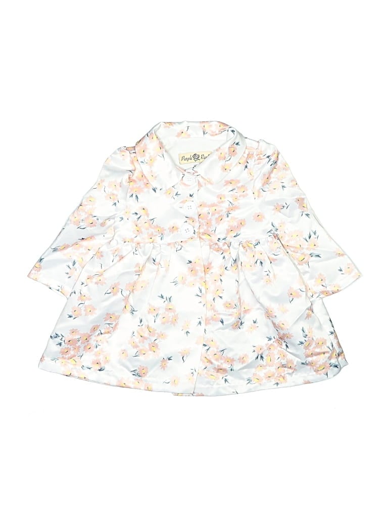 Pre-owned Purple Rose Babies' Raincoat In White
