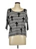 Whats Hot Gray 3/4 Sleeve Top Size L - photo 1