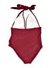 Unbranded Solid Red Burgundy One Piece Swimsuit Size L - photo 2