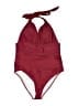 Unbranded Solid Red Burgundy One Piece Swimsuit Size L - photo 1