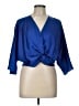 Renee C. Blue 3/4 Sleeve Blouse Size L - photo 1