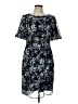 Connected Apparel 100% Polyester Print Blue Casual Dress Size 10 - photo 1