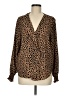 Gibson Latimer Animal Print Brown Long Sleeve Blouse Size M - photo 1