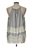 Ann Taylor LOFT Outlet 100% Polyester Gray Sleeveless Blouse Size L - photo 2