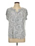 Rose + Olive Paisley Gray Short Sleeve Henley Size L - photo 1