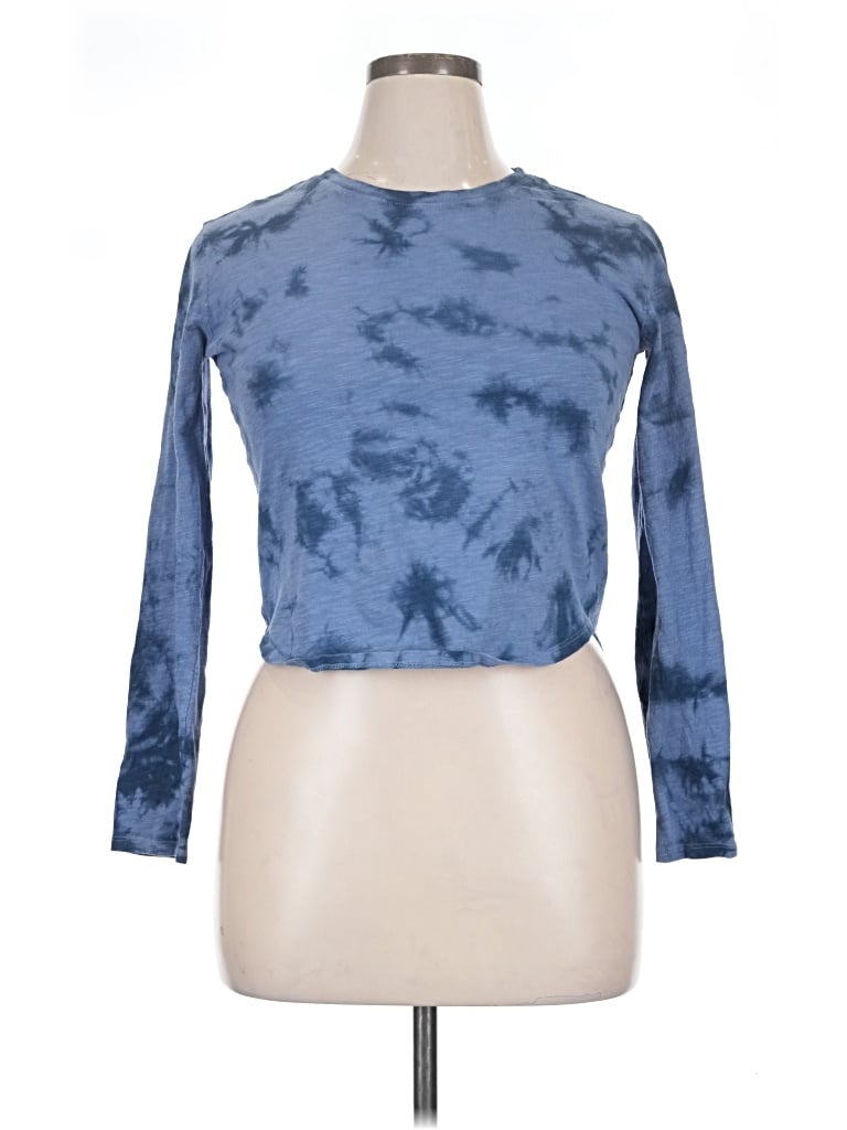 Pre-owned Zella 3/4 Sleeve T-shirt In Blue
